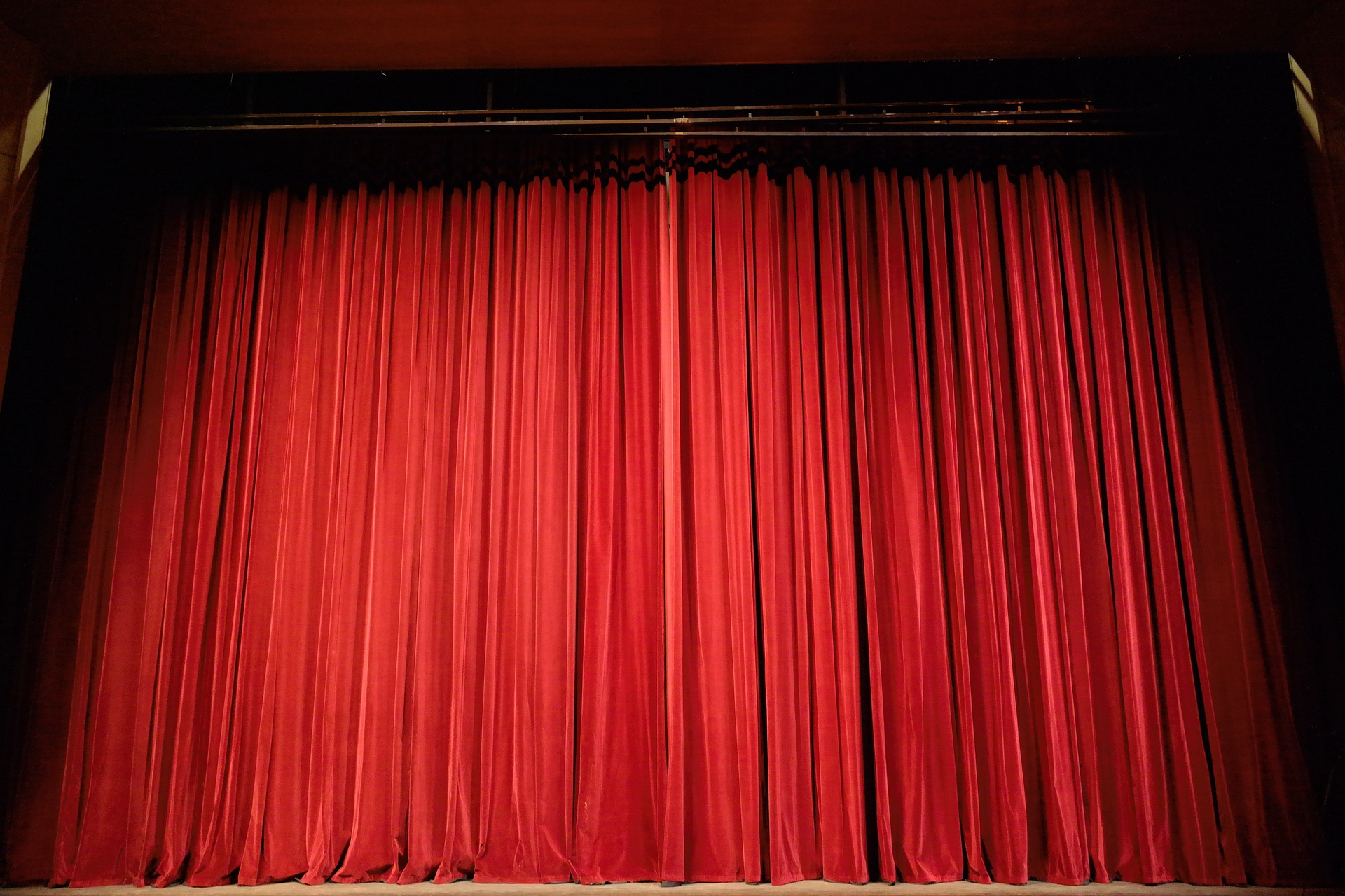 Burgundy stage curtains